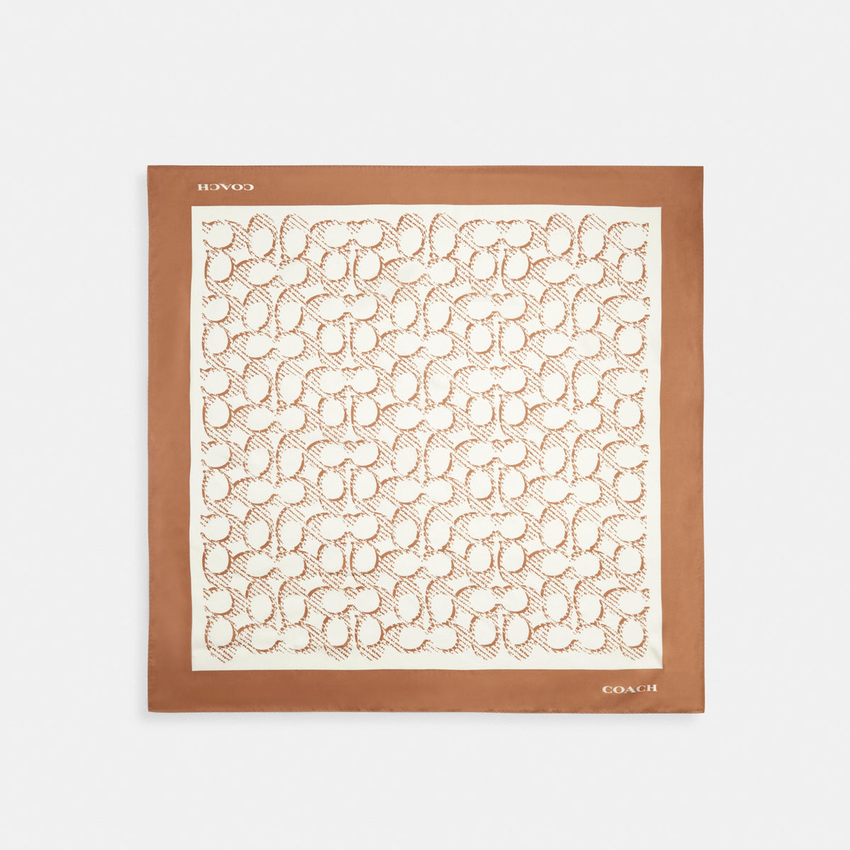 Iconic Motifs Print Silk Square Scarf