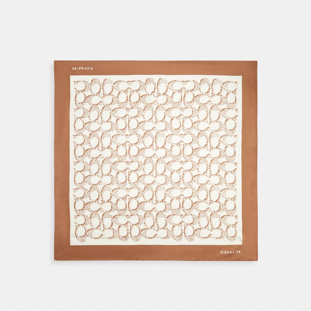 Iconic Motifs Print Silk Square Scarf