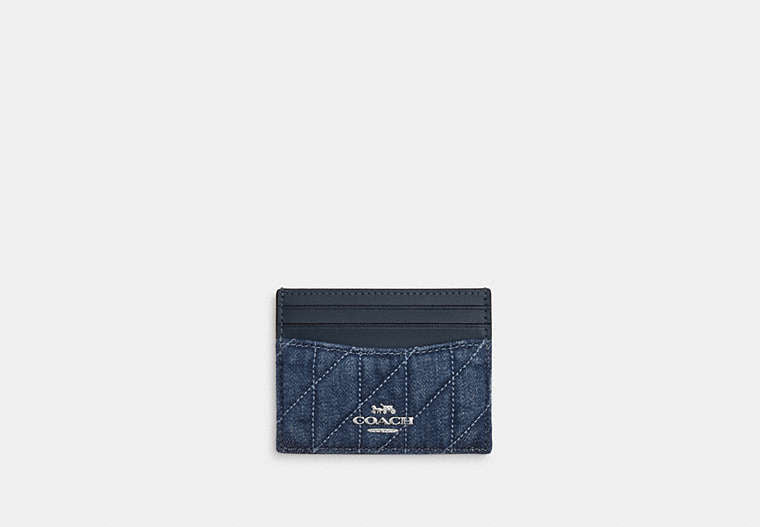 Slim Id Card Case In Regenerative Cotton With Quilting
