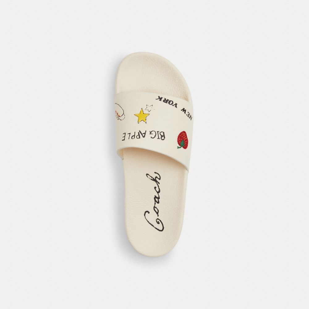 Udele Sport Slide With Sketch Print
