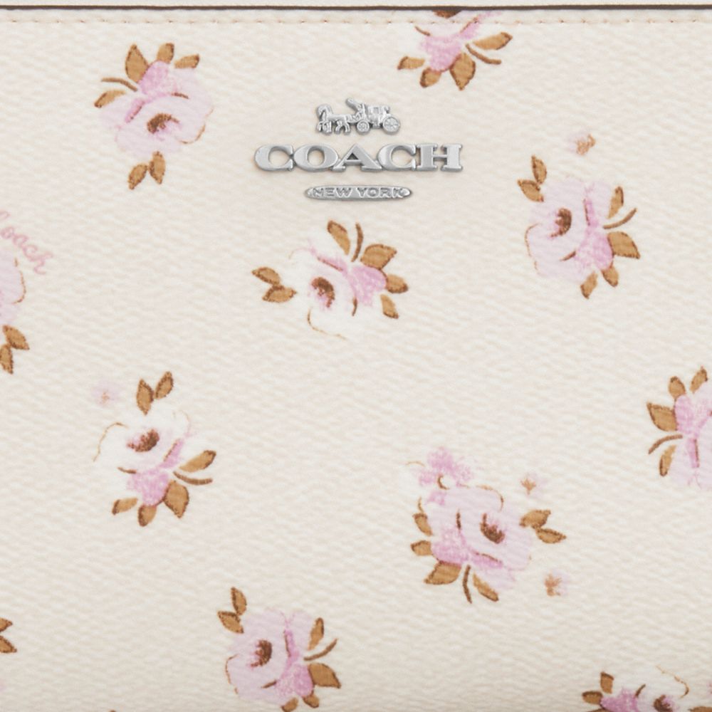Boxed Long Zip Around Wallet With Floral Print