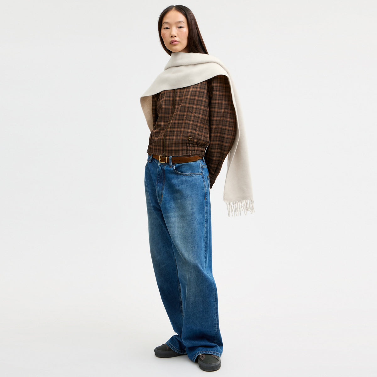 Reversible Signature Cashmere Muffler