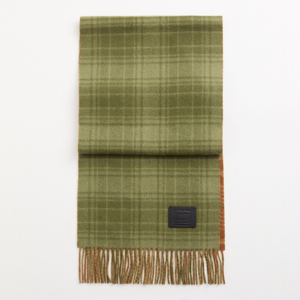 Restored Double Plaid Print Muffler