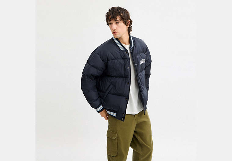 Varsity Down Jacket In Recycled Polyester