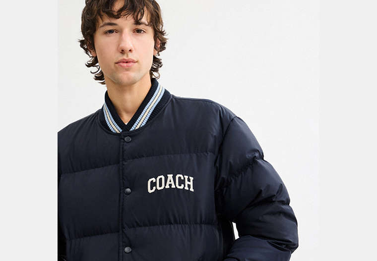 Varsity Down Jacket In Recycled Polyester