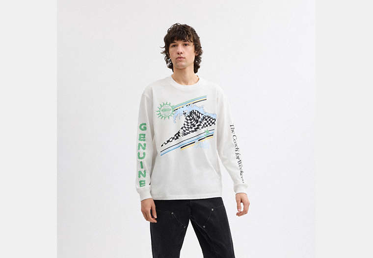 Surf Long Sleeve Relaxed T-Shirt In Organic Cotton