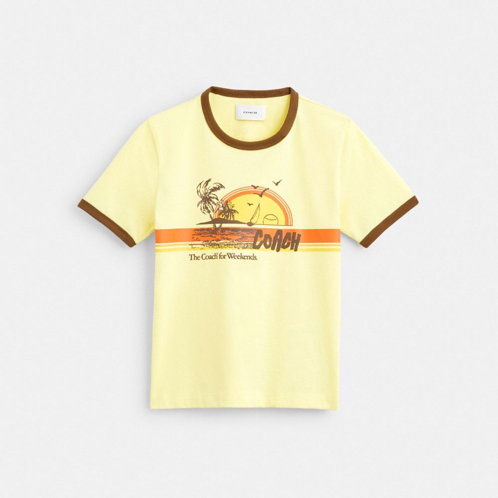 70 S Surf Ringer T-Shirt In Organic Cotton