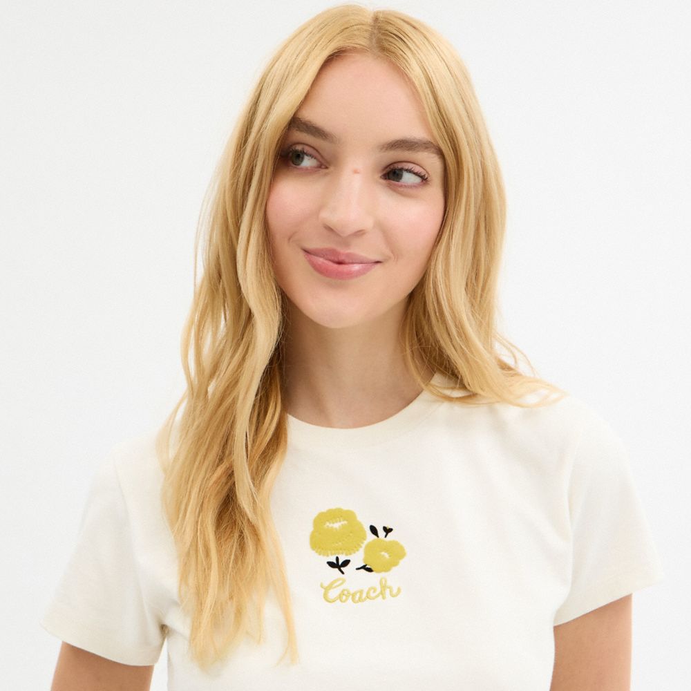 Floral T Shirt In Organic Cotton