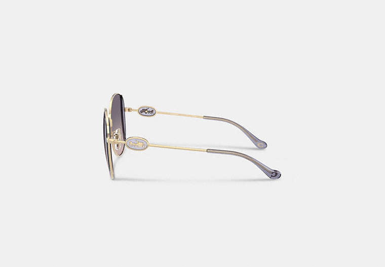 Horse And Carriage Metal Round Sunglasses