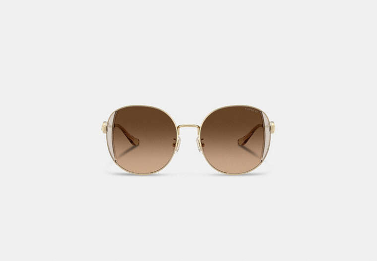 Horse And Carriage Metal Round Sunglasses