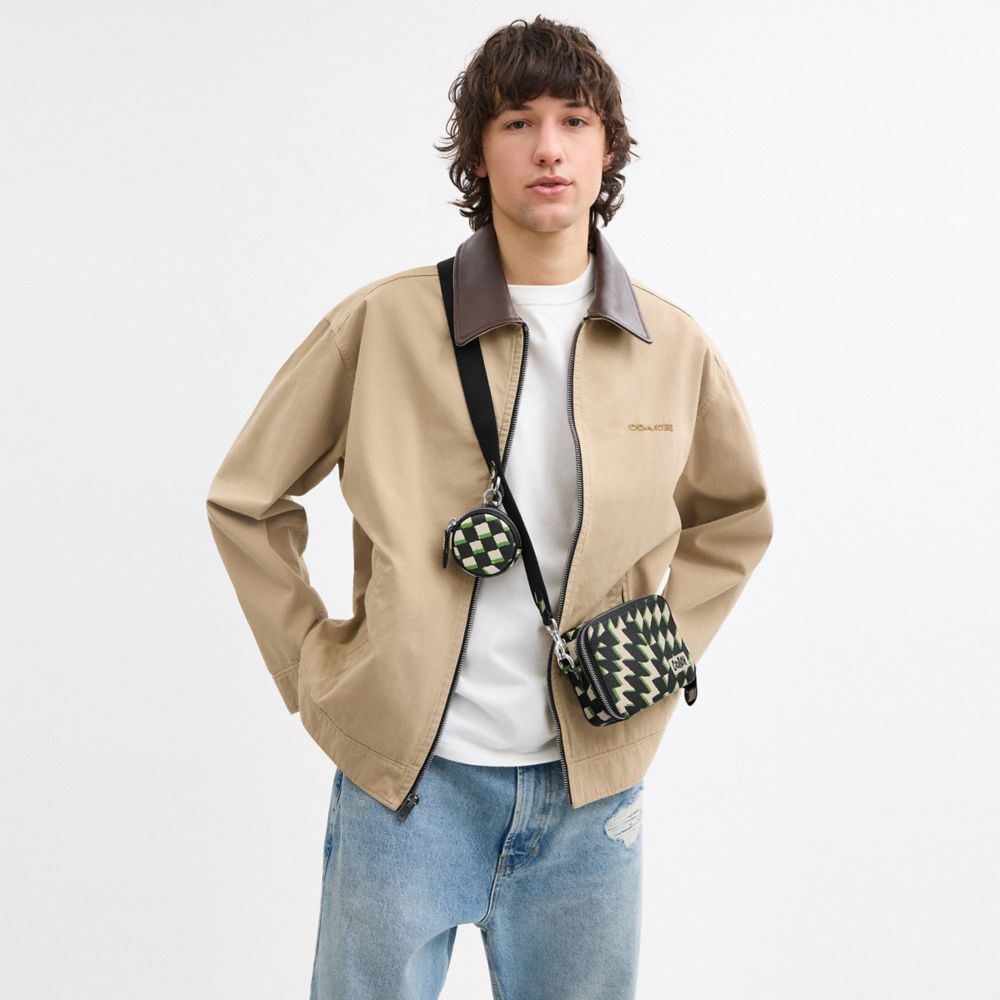 Charter Slim Crossbody Bag With Geo Check Print