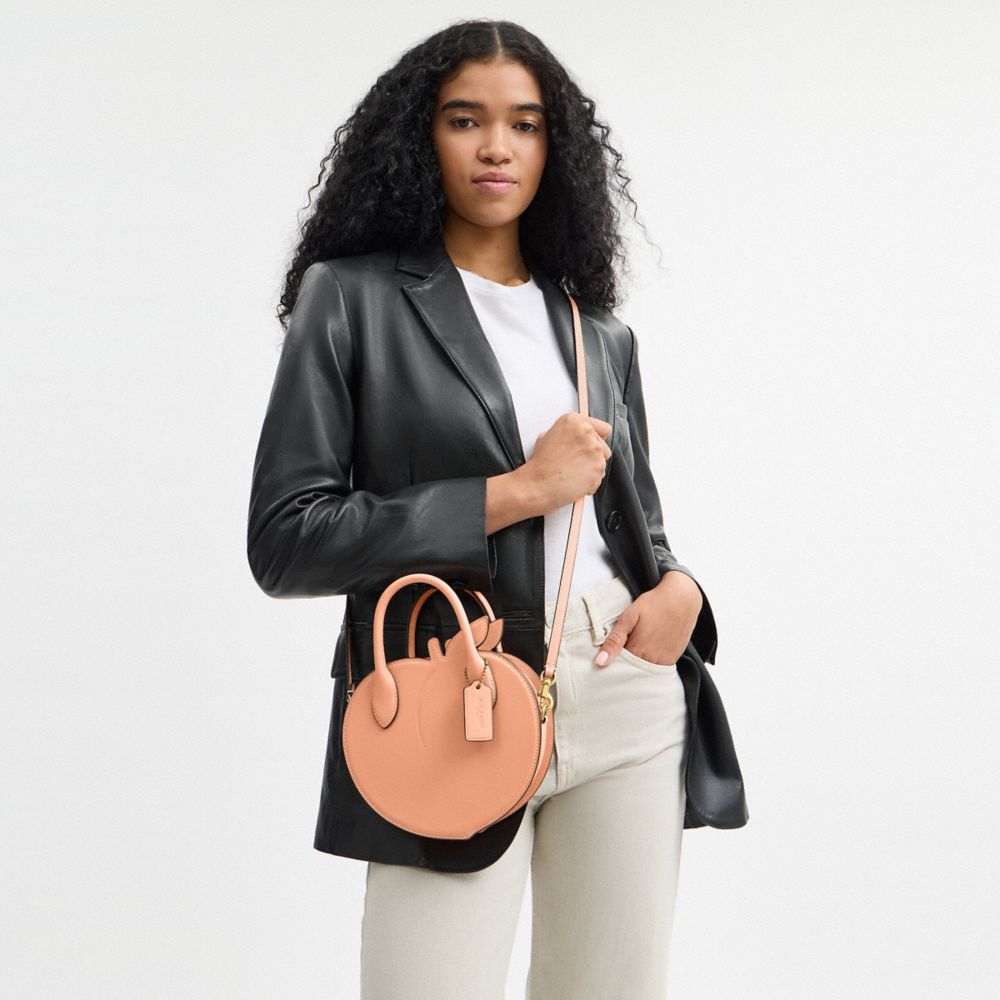 Peach Bag In Regenerative Leather