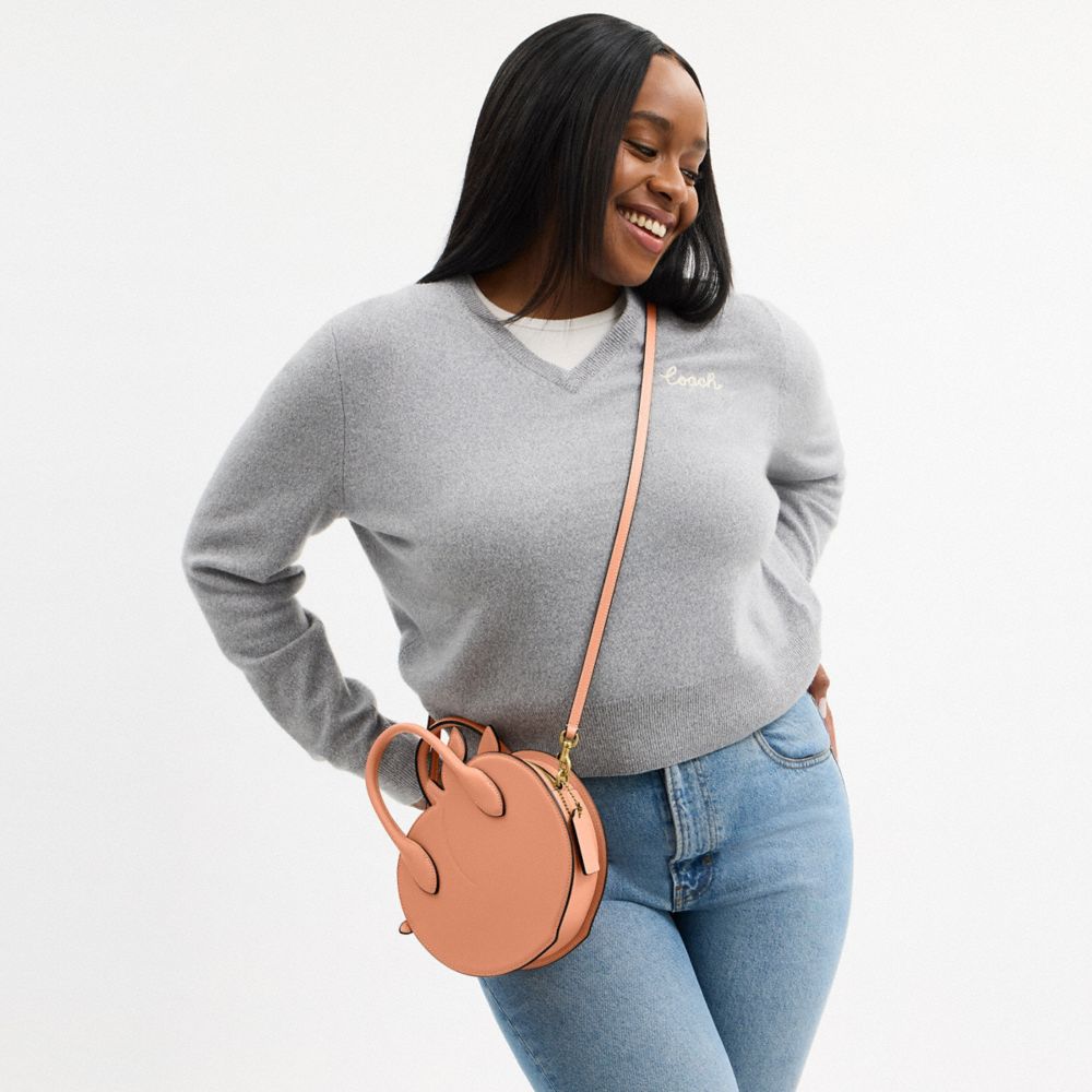 Peach Bag In Regenerative Leather