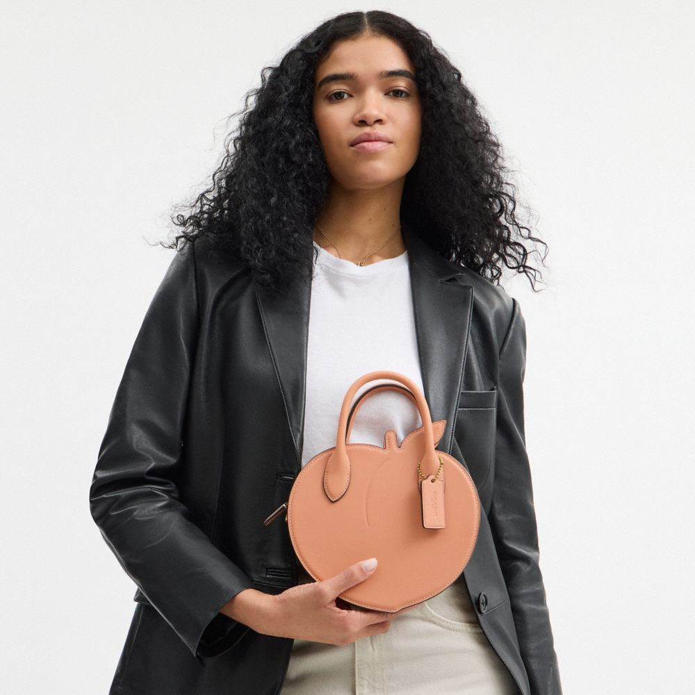 Peach Bag In Regenerative Leather