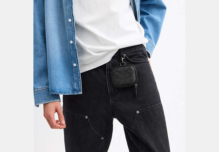 Clip On Pouch In Signature Canvas