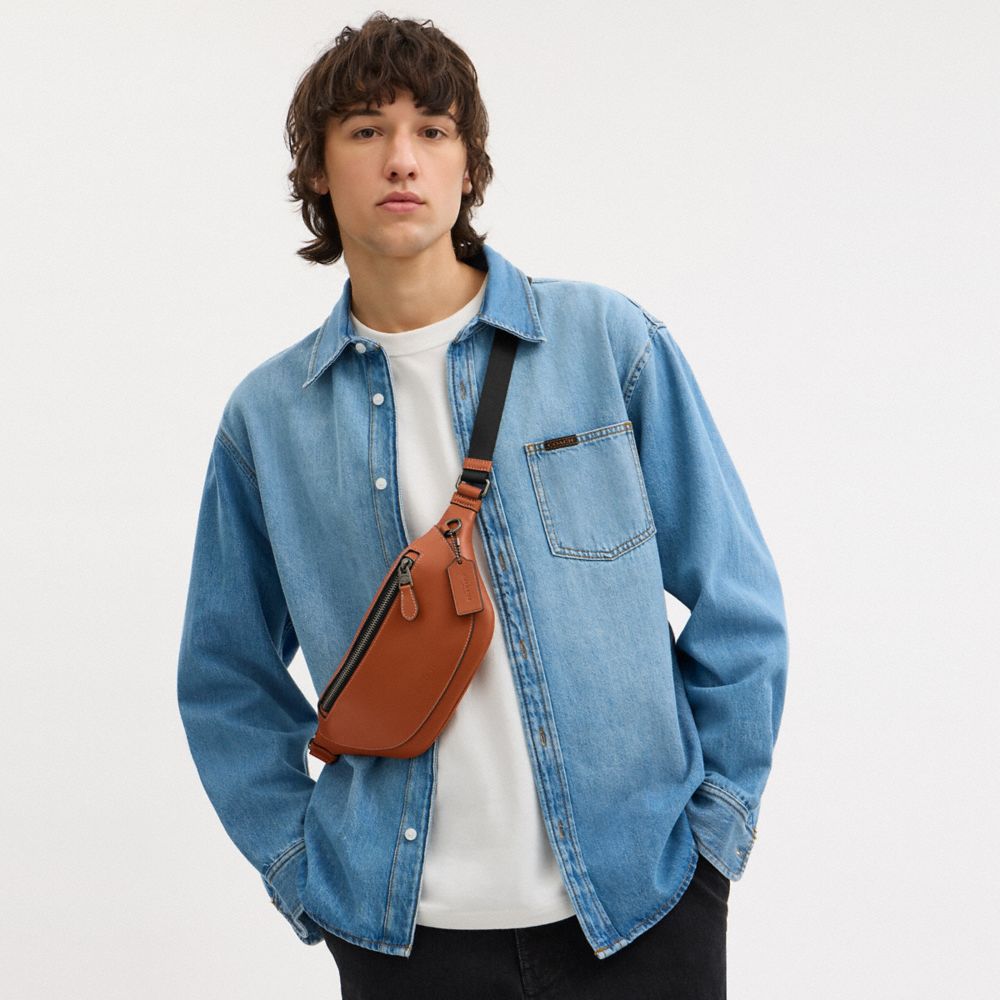 Warren Mini Belt Bag In Blocked Signature Canvas