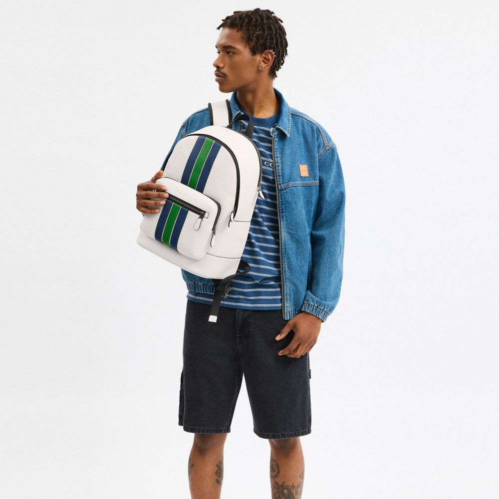West Backpack With Varsity Stripe