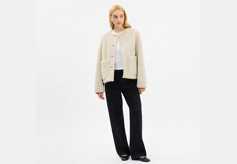 Shearling Cardigan Jacket