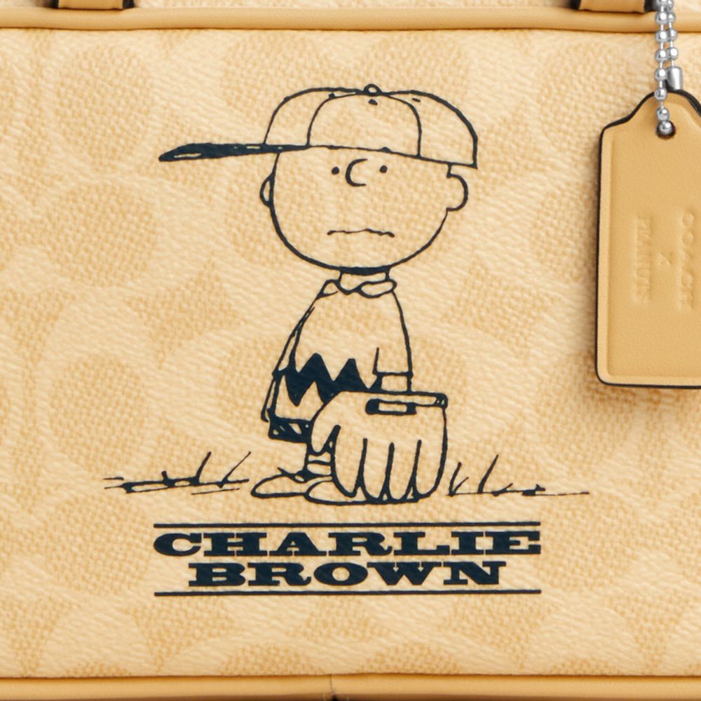 Coach X Peanuts Satchel Crossbody Bag In Signature Canvas With Lucy