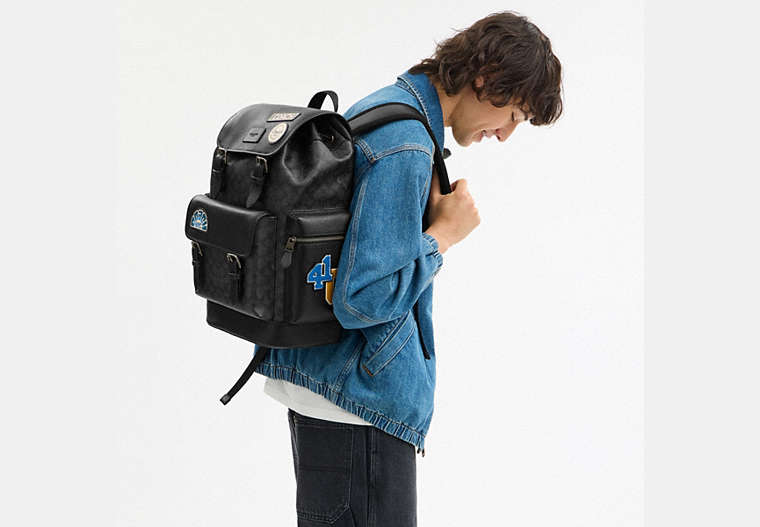 Sprint Backpack In Signature Canvas With Patches