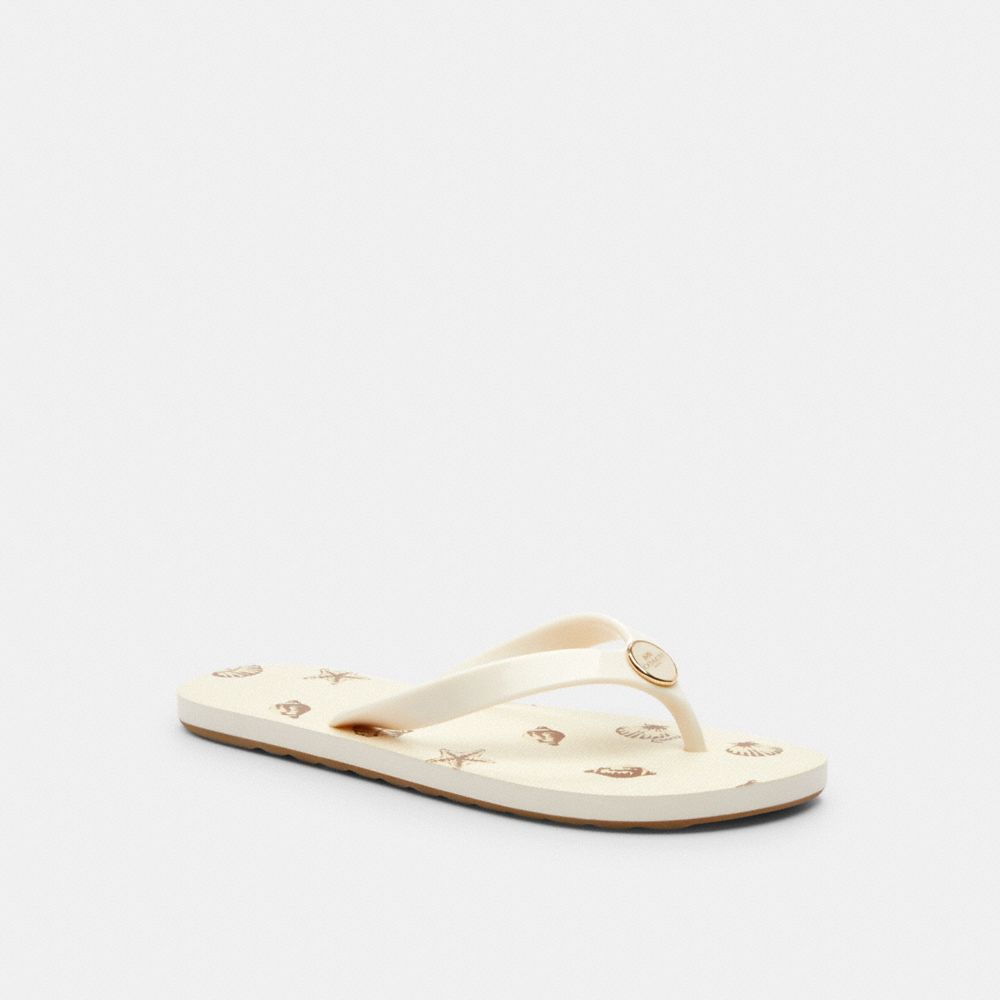 Zayn Flip Flop With Shell Print