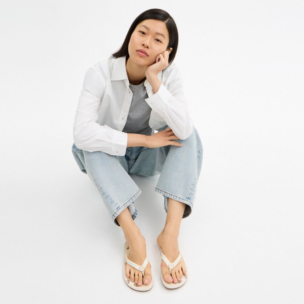 Zayn Flip Flop With Shell Print