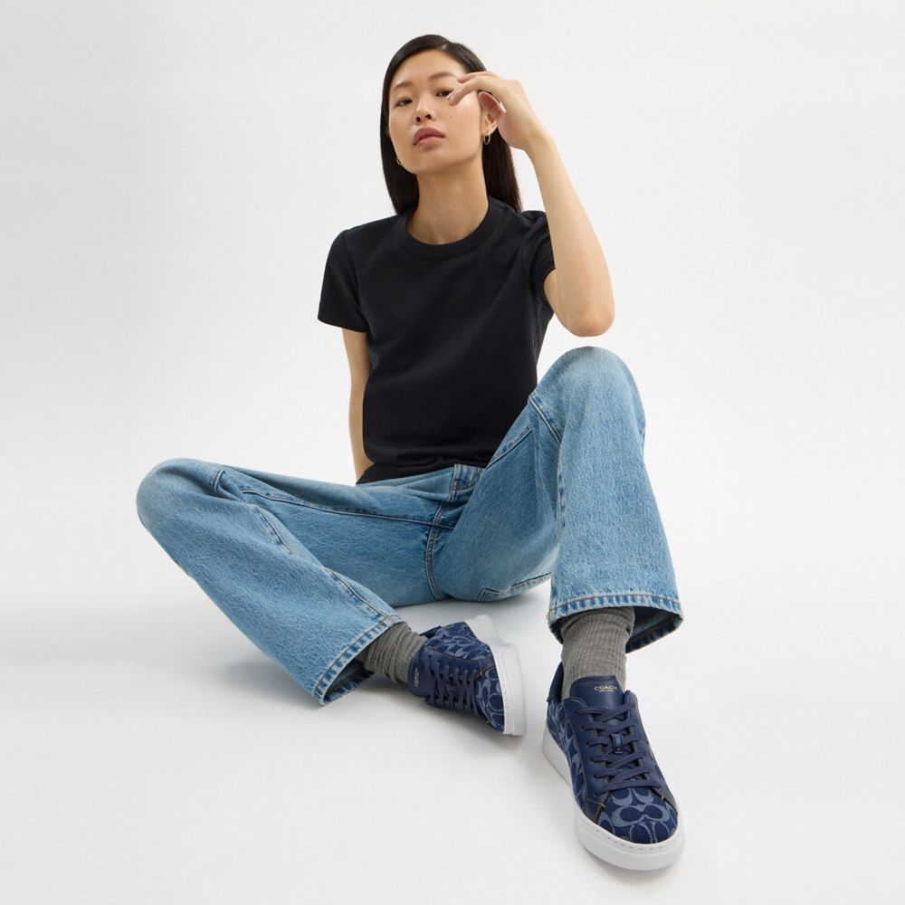 High Line Sneaker In Signature Denim