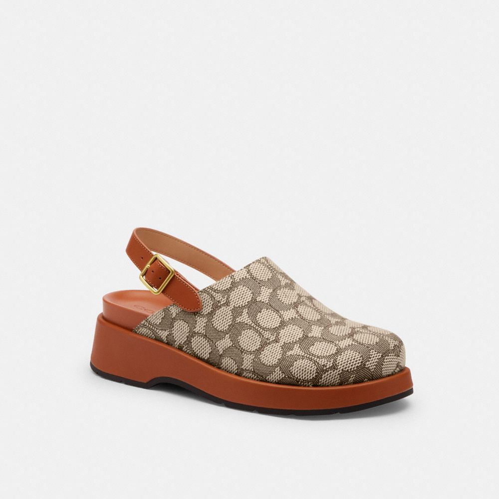 Sculpted C Platform Clog In Signature Textile Jacquard