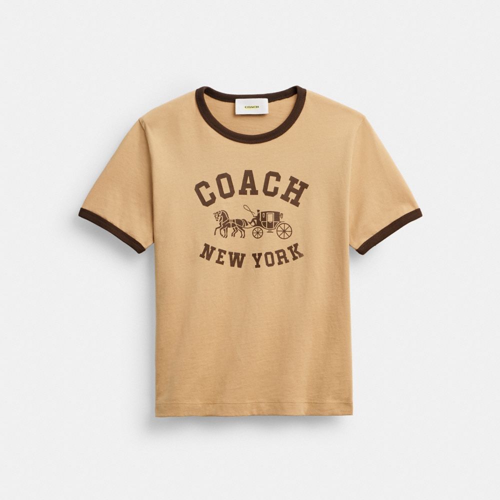 Horse And Carriage Ringer T-Shirt In Organic Cotton