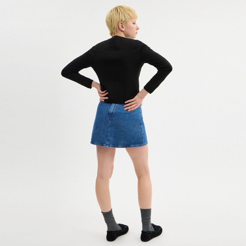 Heritage C Denim Mini Skirt In Organic Cotton