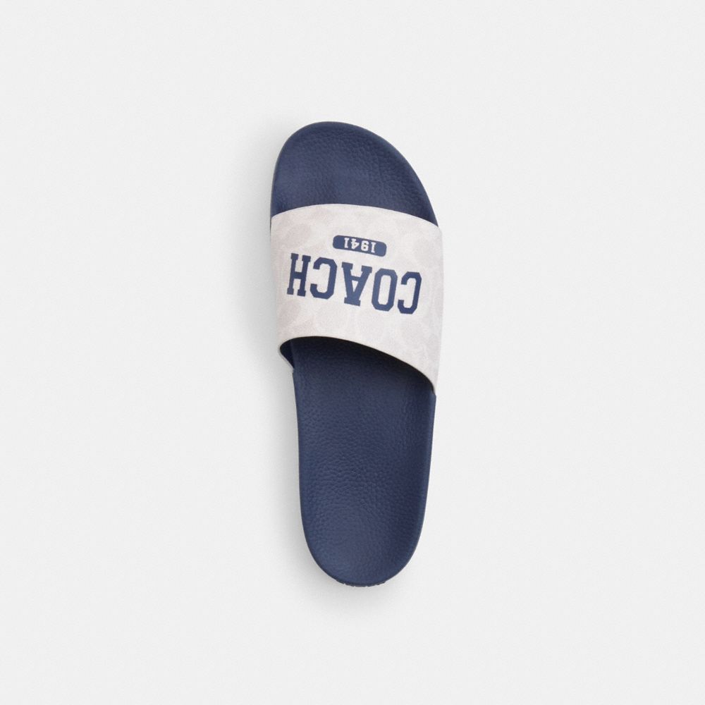 Slide Sandal In Signature Canvas With Varsity Logo