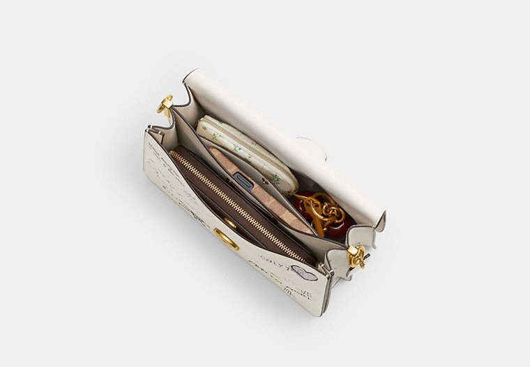 Chain Tabby Shoulder Bag With Sketch Print