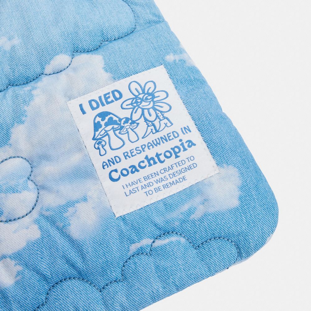 Coachtopia Loop Quilted Flat Tote With Cloud Print