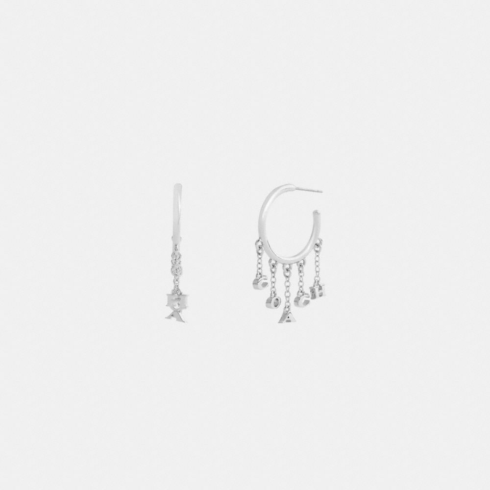 Coach Charm Hoop Earrings