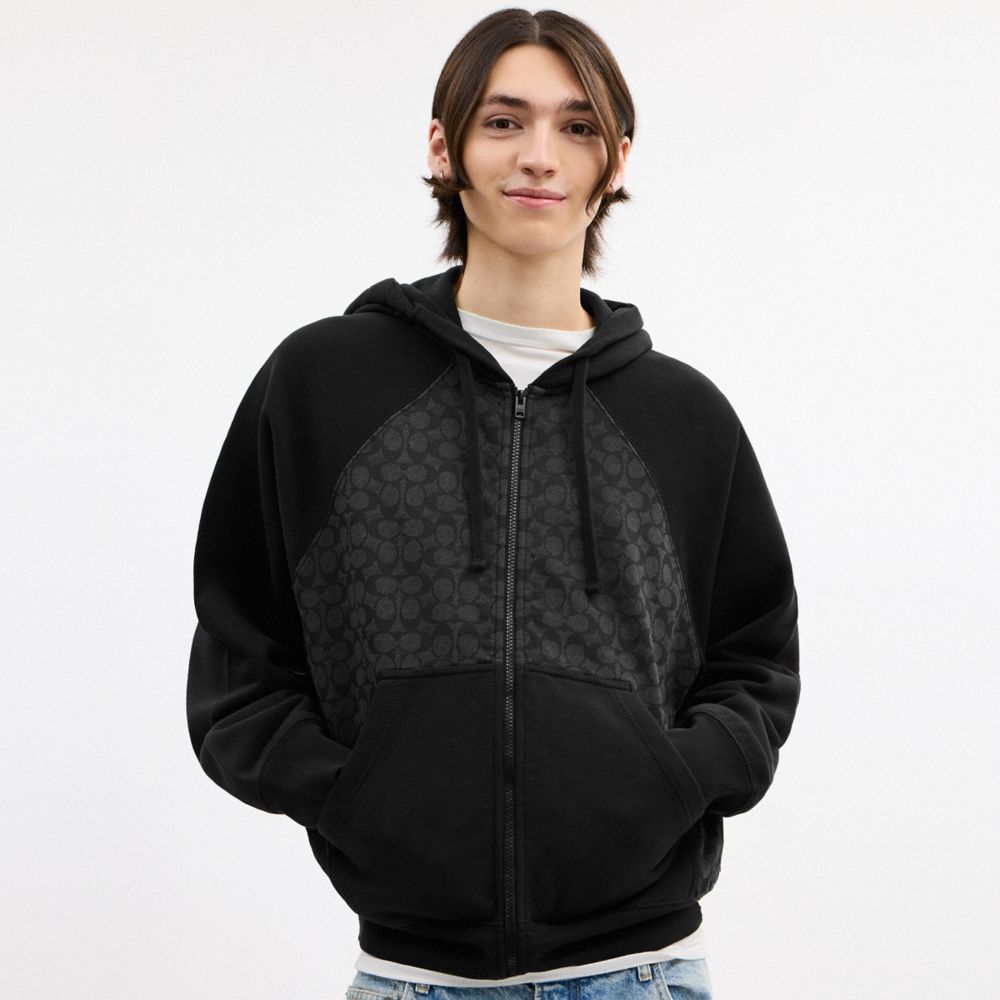 Signature Full Zip Hoodie In Organic Cotton