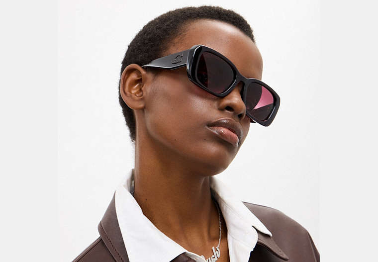 Maxi Sculpted C Oversized Rectangle Sunglasses