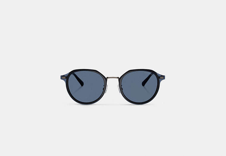 Textured Metal Round Sunglasses