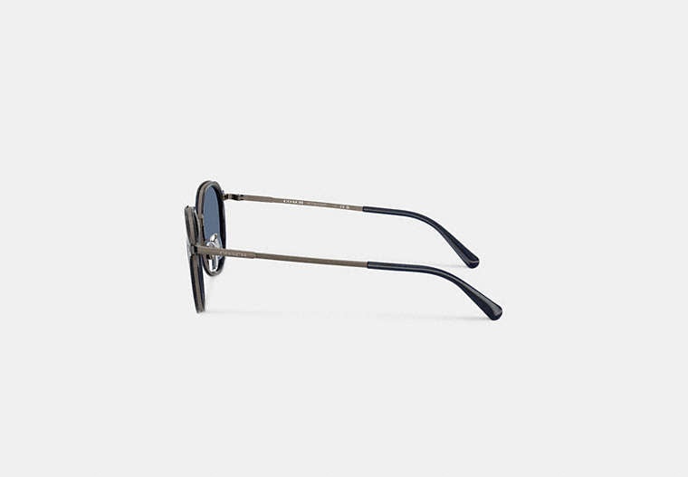 Textured Metal Round Sunglasses