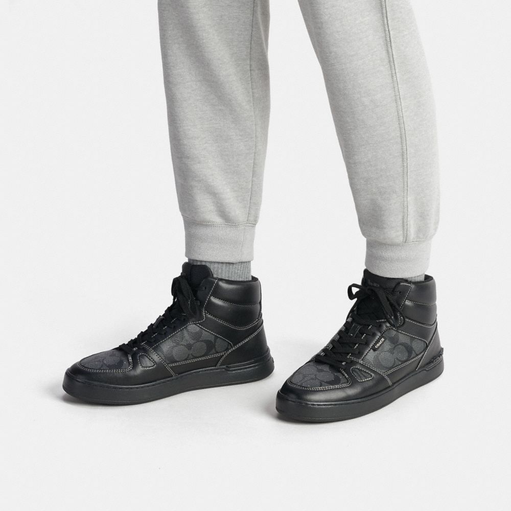 Clip Court High Top Sneaker In Signature Canvas