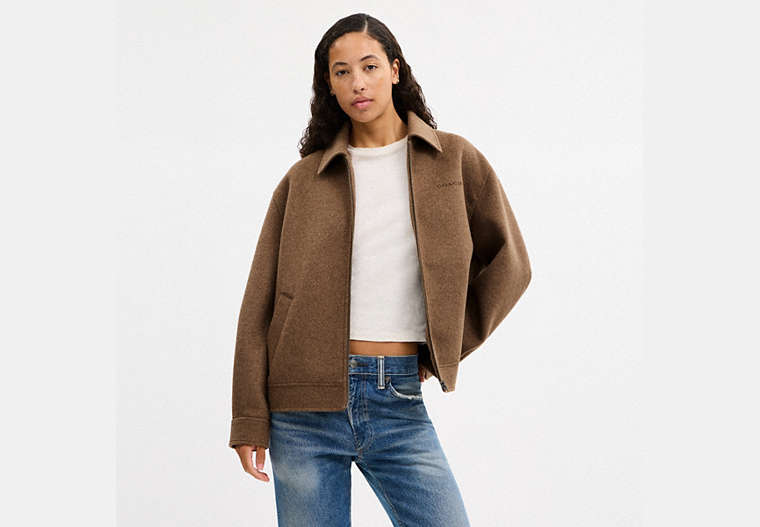 Zip Front Wool Jacket