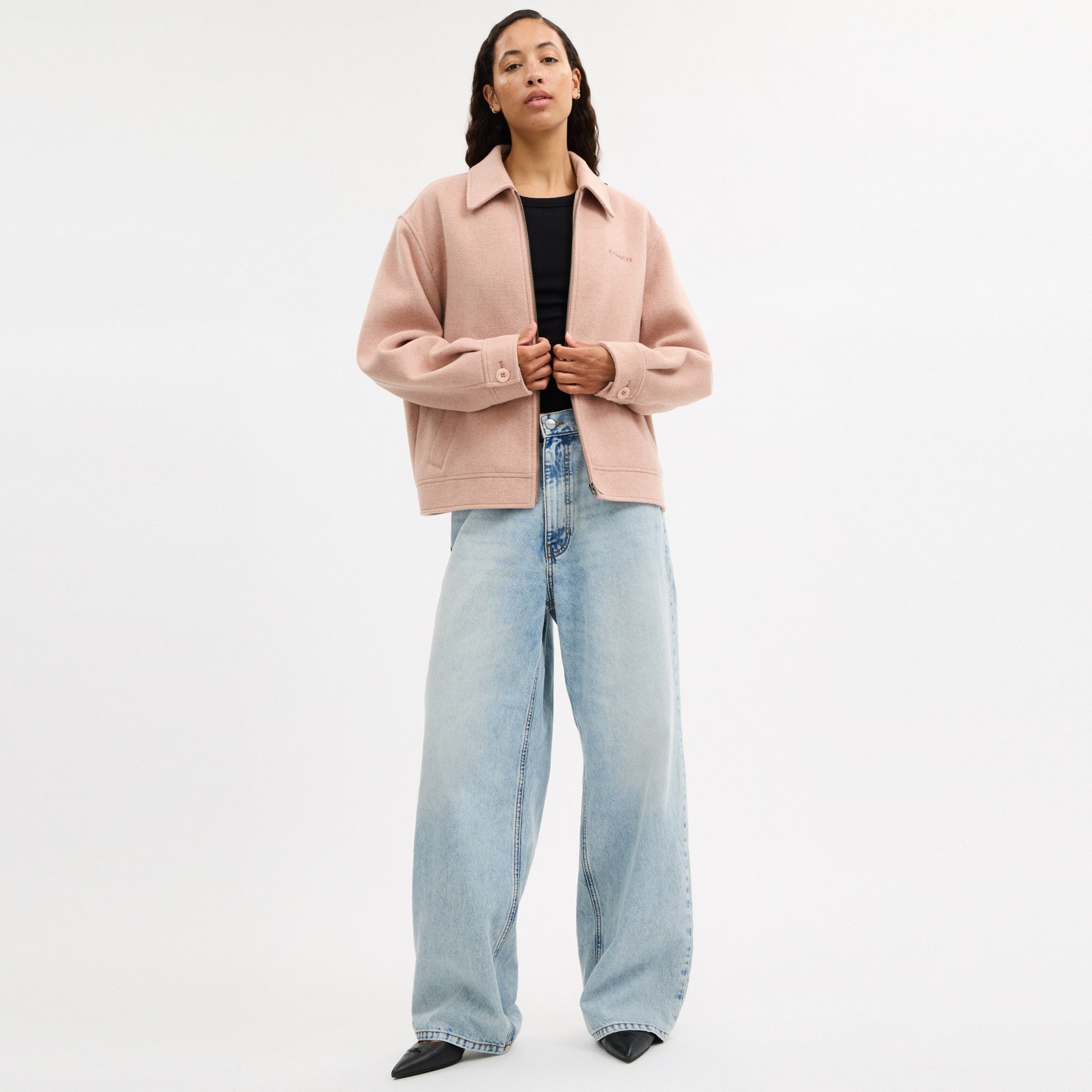Zip Front Wool Jacket