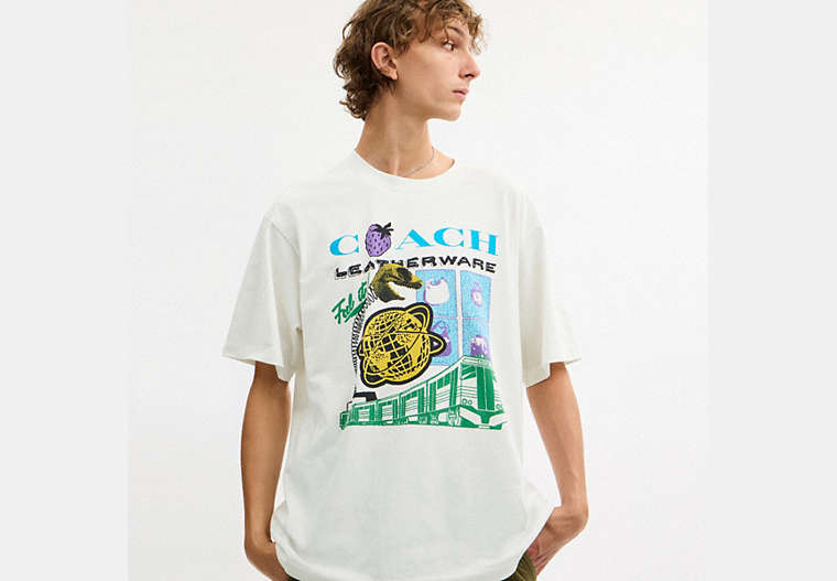 Collage Train Relaxed T-Shirt In Organic Cotton
