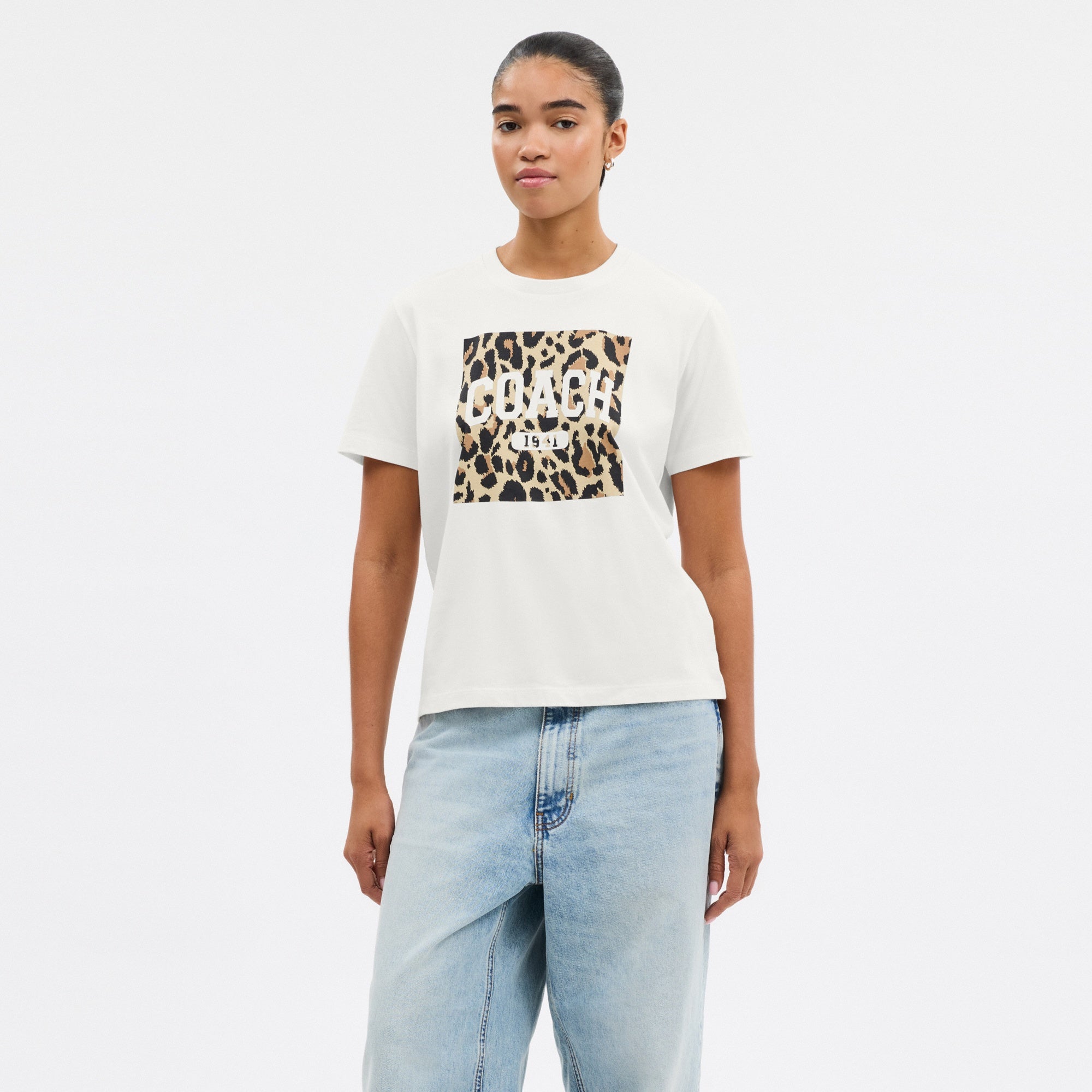 Leopard Signature Square Classic T-Shirt In Organic Cotton