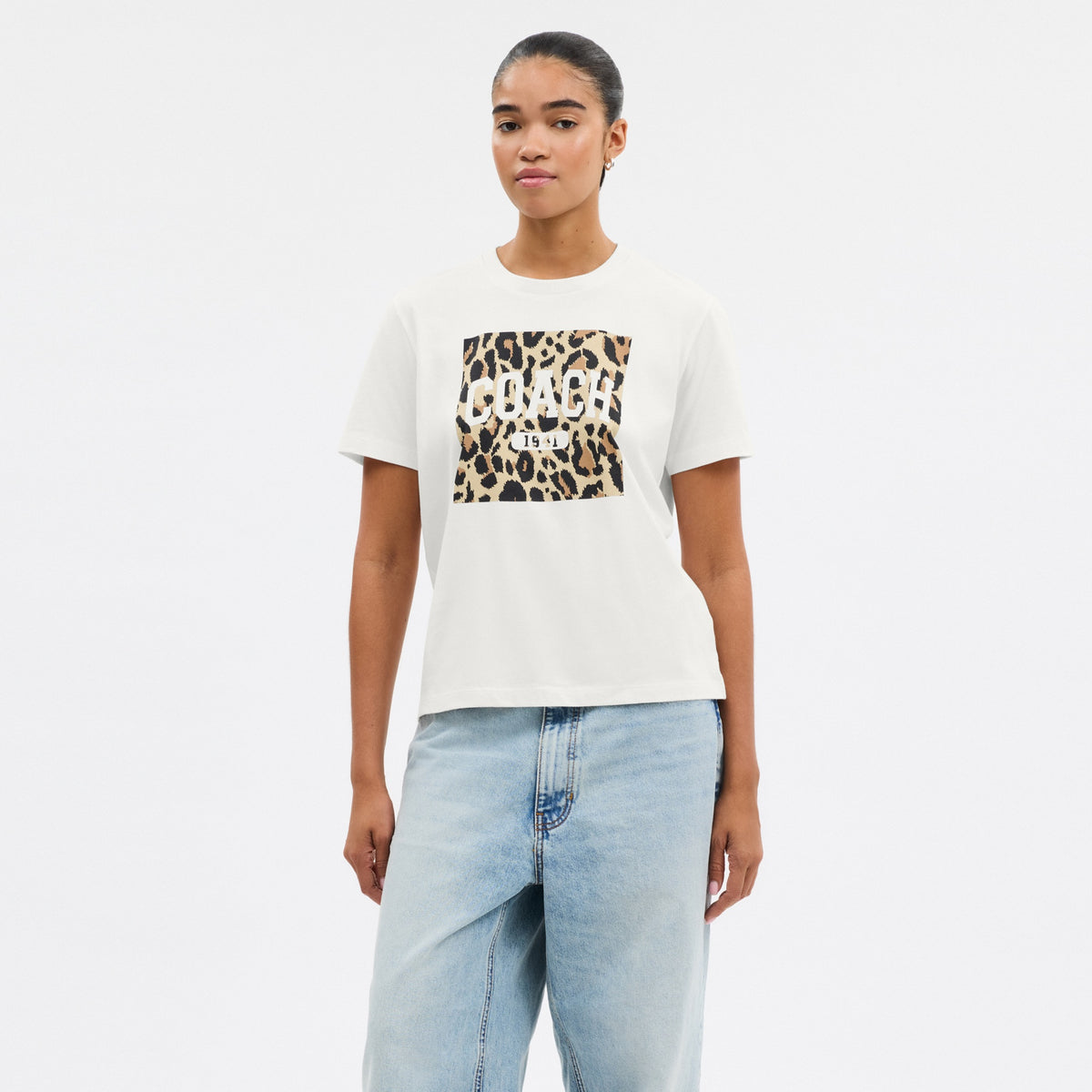 Leopard Signature Square Classic T-Shirt In Organic Cotton
