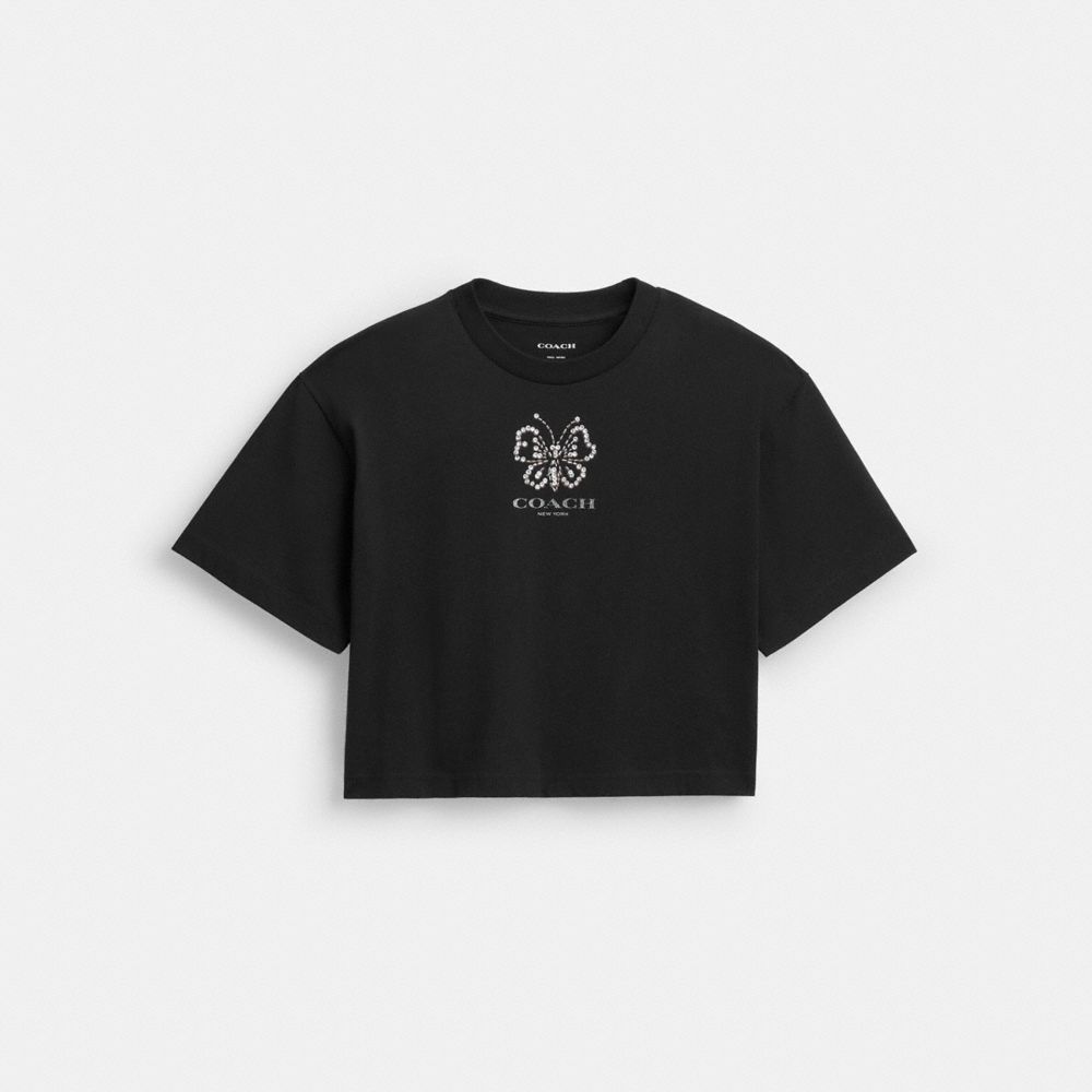 Butterfly Cropped T-Shirt