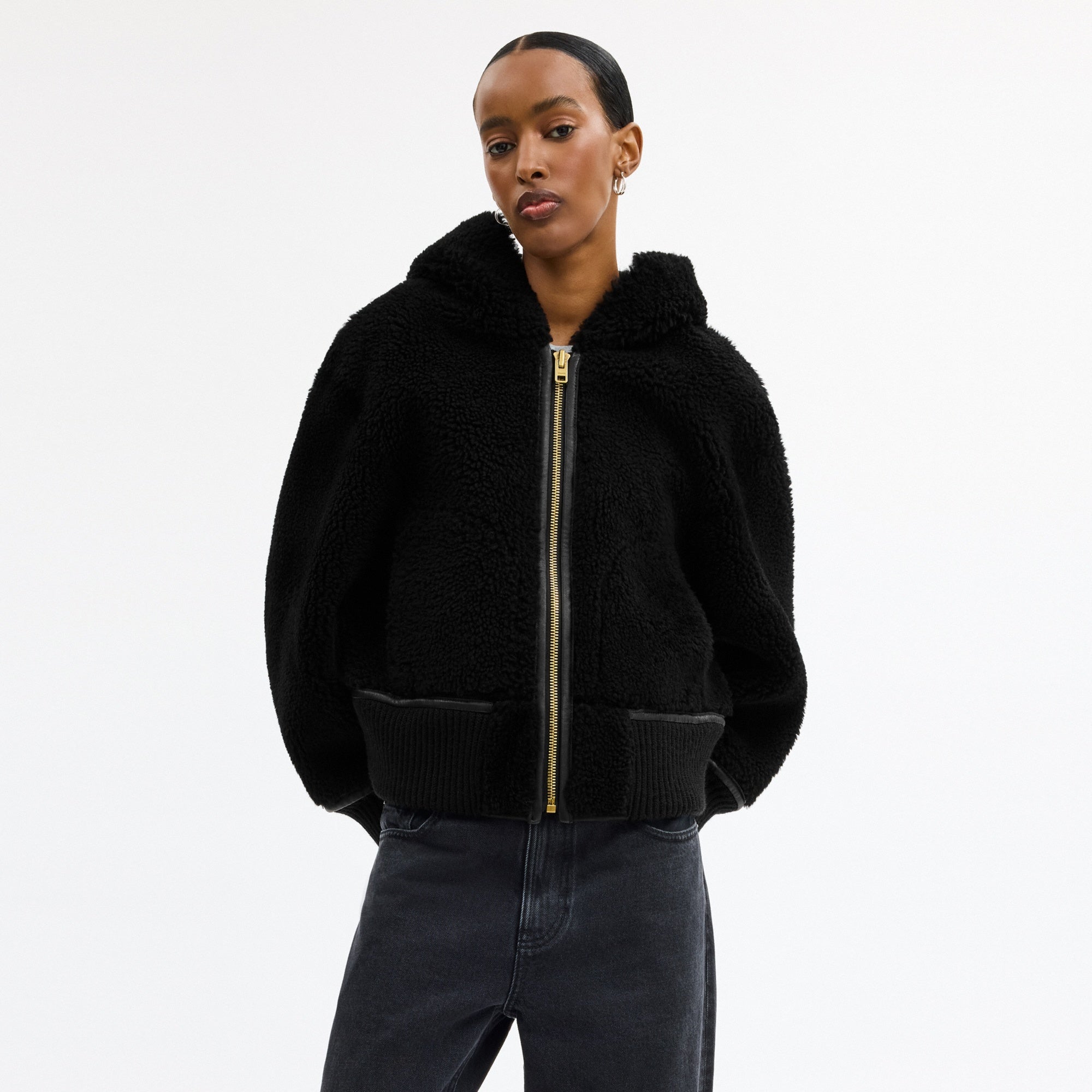 Reversible Shearling Hoodie