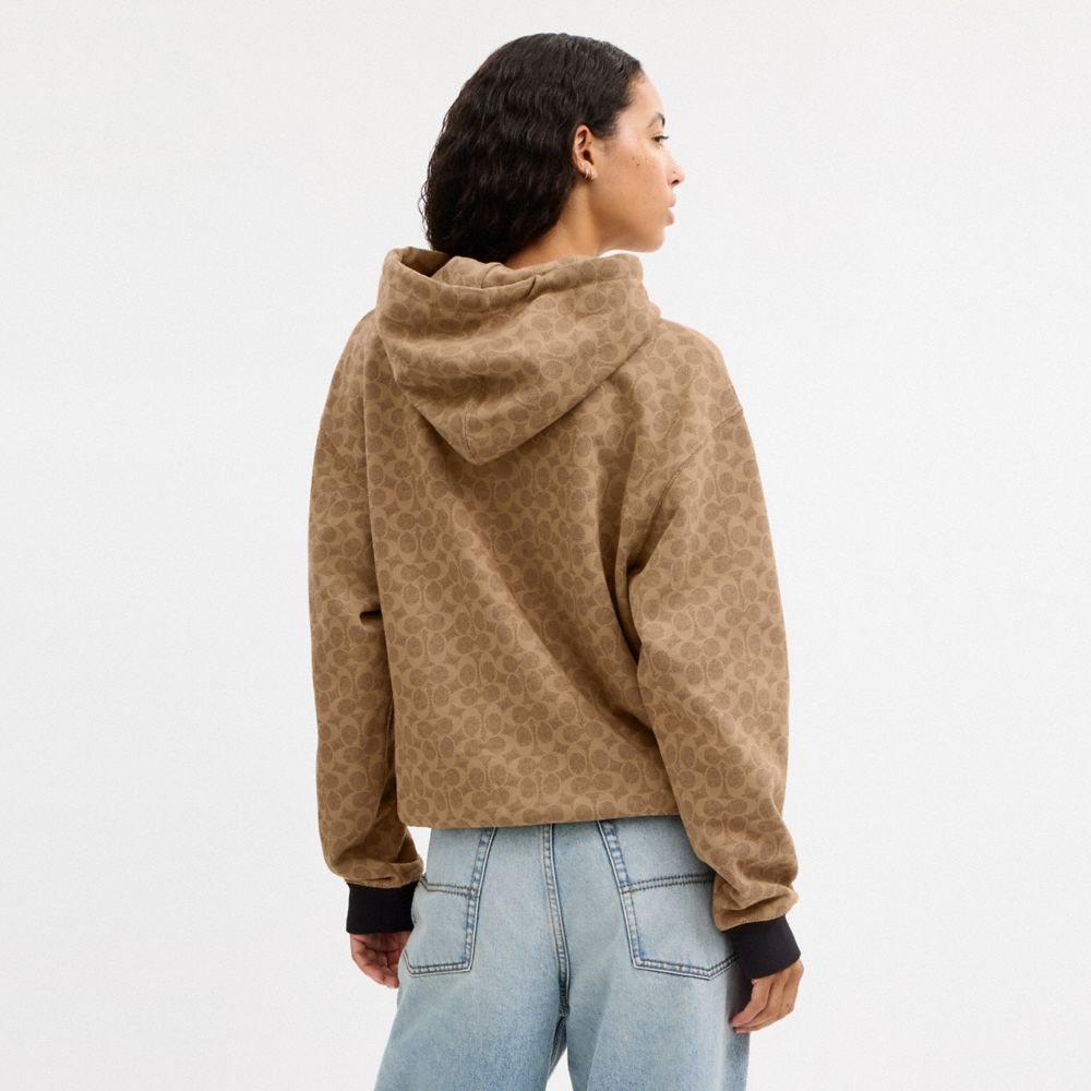 All Over Signature Zip Hoodie In Organic Cotton