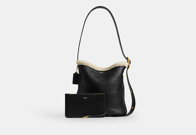 Bleecker Bucket Bag In Shearling