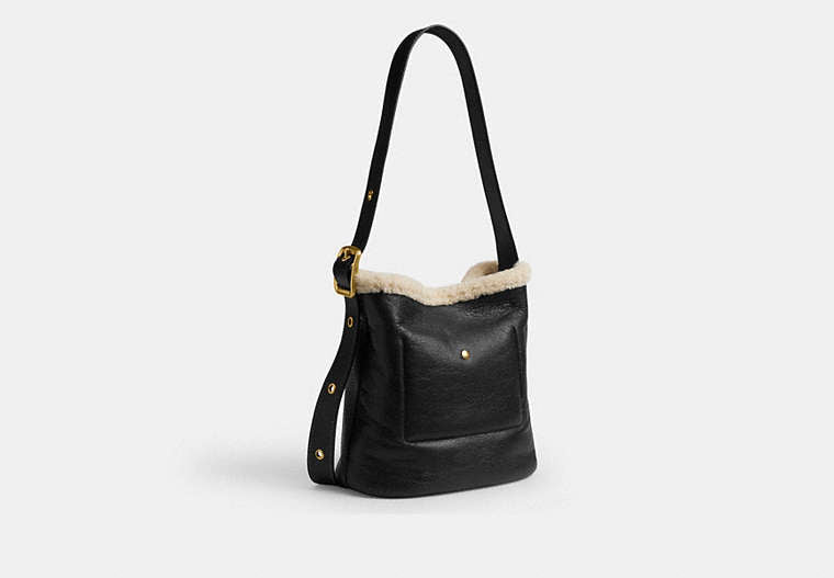 Bleecker Bucket Bag In Shearling