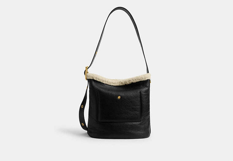 Bleecker Bucket Bag In Shearling